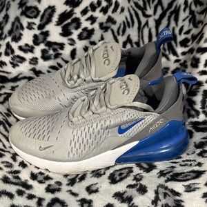 Nike Kids Gray Sneakers with Blue Accents